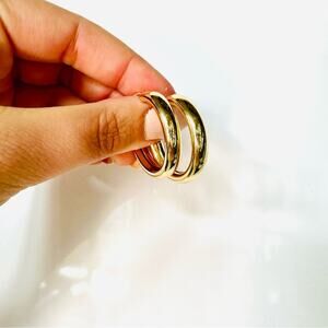 NEW NORDSTROM REVOLVE Gold Slim Band Classic Hoops Hoop Earrings Post Jewelry